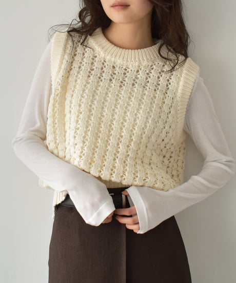Lace Line Knit Vest t1911-495