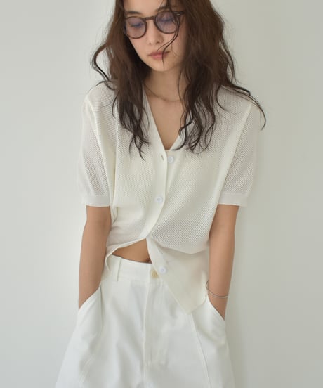 Half Sleeve Mesh Knit Cardigan t1911-387