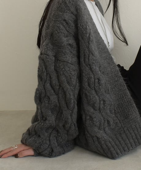 Cable Wool Knit Cardigan t1911-47