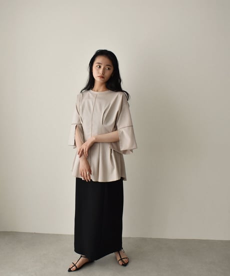 Arm Slit Waistshape Tops t1911-113