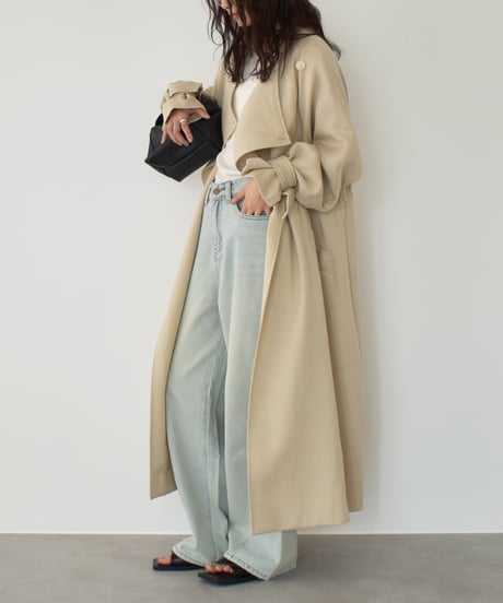 Drawstring Spring Long Coat c1911-46