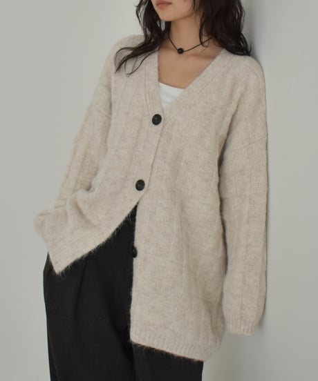 Plaid Pattern Knit Cardigan t1911-477