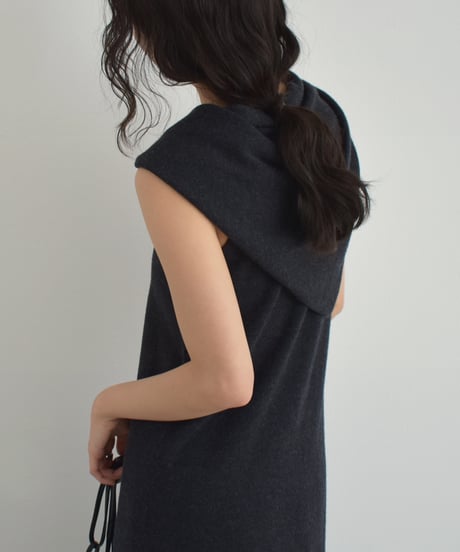 Stole Set Nosleeve Knit Onepiece op-0202009561