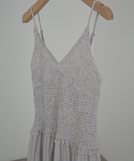 Check Flare Cami Onepiece（Greige）op-0202009564
