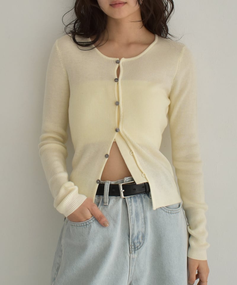 pois compact rib cardigan（カーディガン）ベージュ Compact Rib Knit Cardigan t1911-364 | cizatto