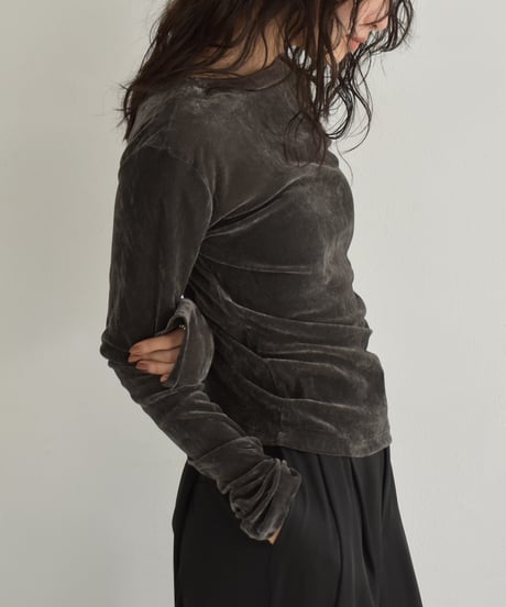 Sheer Velor Long Sleeve Tops t1911-472