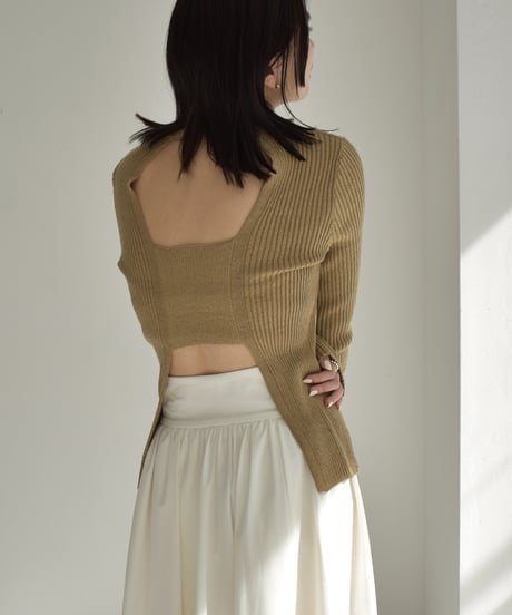 Back Design Rib Knit Tops t1911-177