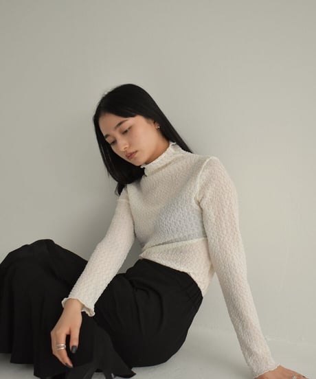 Jacquard Turtleneck Tops t1911-160