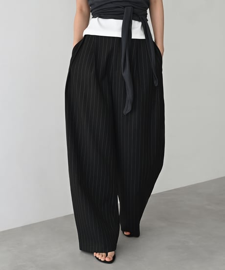 Stripe Cocoon Pants（Black）bo2000-194