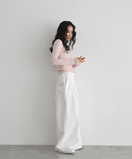 Cotton Tuck Wide Pants bo2000-188