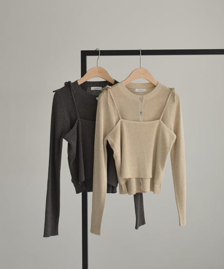 Linen Blend Camisole Set Cardigan t1911-433