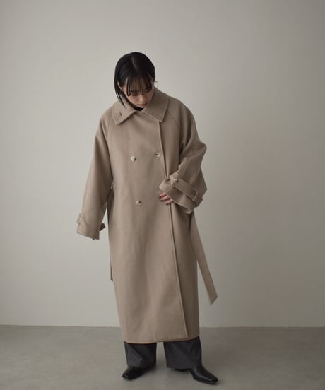 Wool Blend Trench Coat（Mocha beige）c1911-28