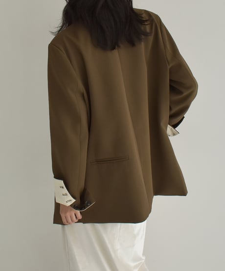 【Pre Order】Brown4月下旬 Black5月上旬入荷分 予約販売 Loose Double Breasted Jacket t1911-254