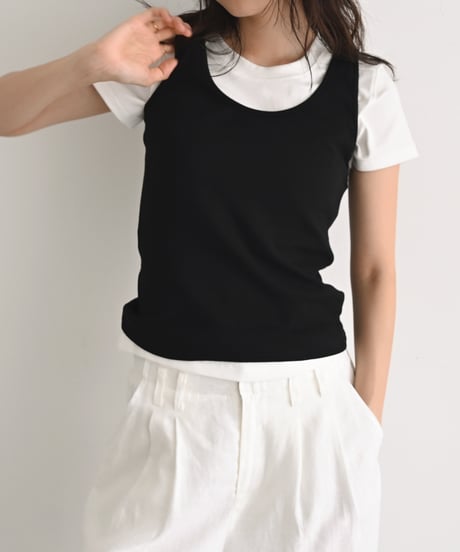 Uneck Rib Tank Tops t1911-547