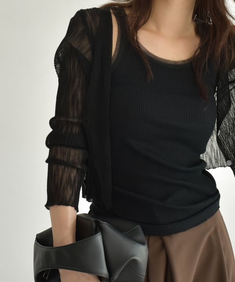 Tulle Piping Tank Top t1911-418