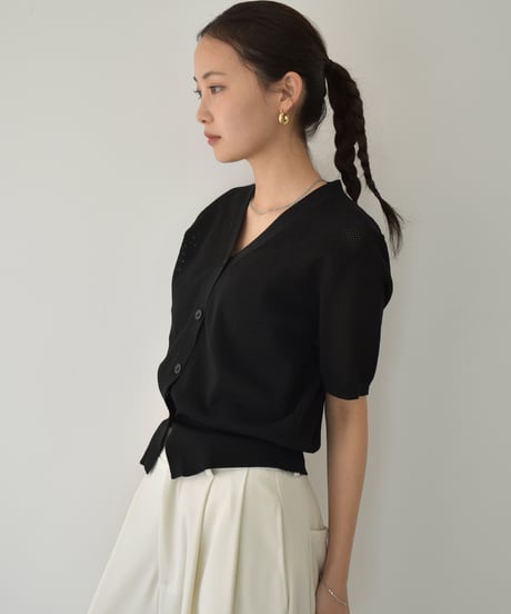 Half Sleeve Mesh Knit Cardigan t1911-387