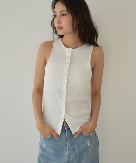 Rib Nosleeve Cardigan t1911-392