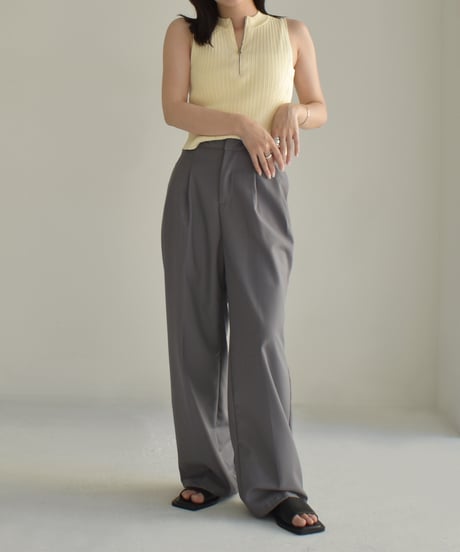 Half Zip Nosleeve Knit Tops t1911-289
