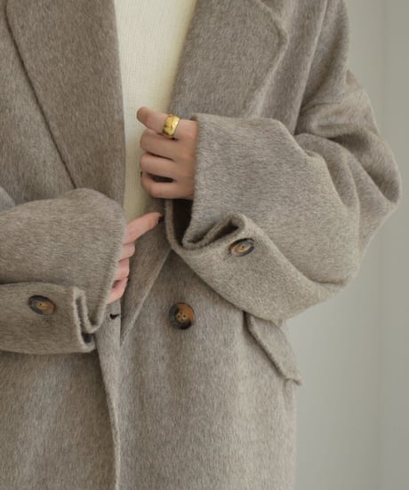 Cocoon Sleeve Wool Long Coat（Mocha）c1911-34