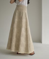 Cottonlinen Jacquard Flare Skirt【セットアップ着用可能】 bo2000-91