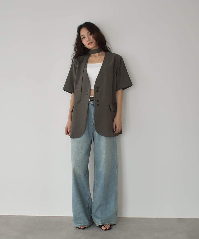 Nocollar Half Sleeve Jacket t1911-419 | cizatto