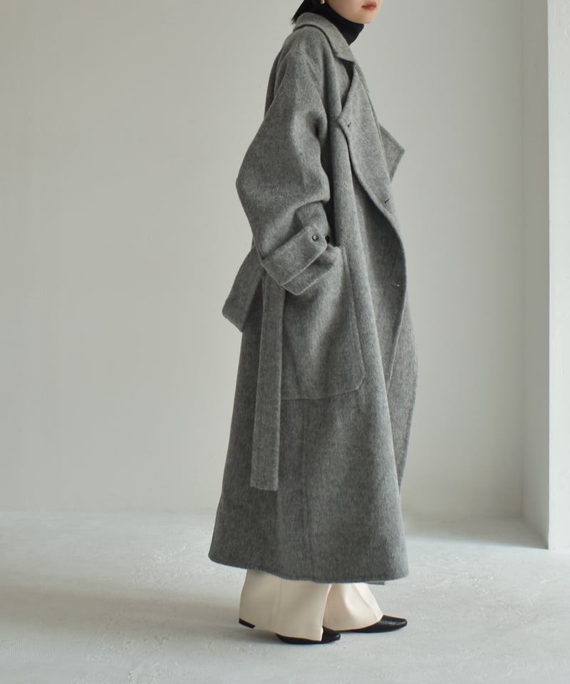 値下げ　shaggy wool soutien collar long coat cizatto Soutien Collar Shaggy​ Long​Coat