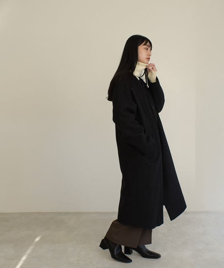 Boa Collar Wool Coat（Black）c1911-12
