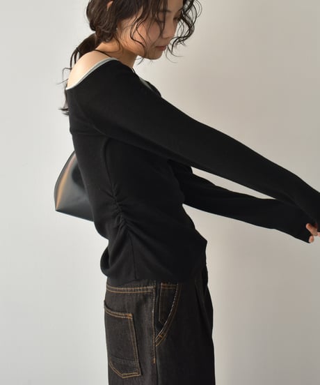 Bicolor One Shoulder Tops t1911-452
