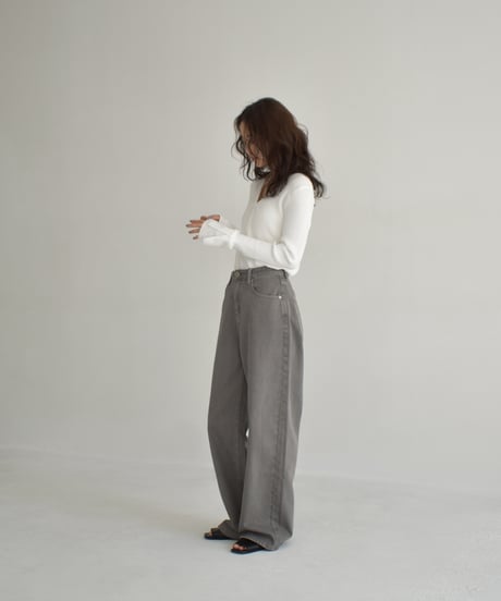 Design Sleeve Rib Knit Tops t1911-354