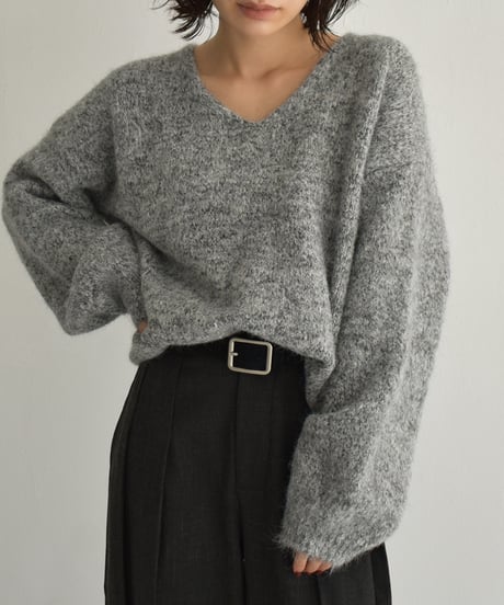 Melange Vneck Loose Knit t1911-485
