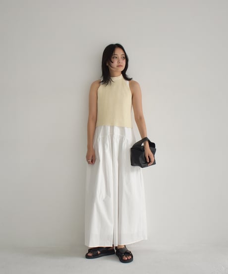 Halterneck Ribbon Knit Tops t1911-283