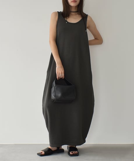 Cocoon Silhouette Knit Onepiece (Charcoal) op-0202009555