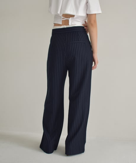 Double Waist Stripe Tuck Pants bo2000-116