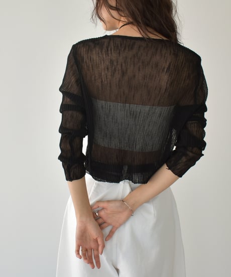 Sheer Rib Knit Cardigan t1911-386