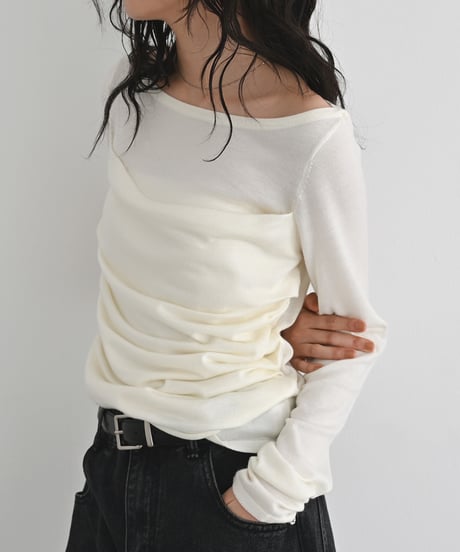 Tuck Drape Knit Tops t1911-502