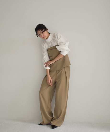 Tuck Stand Collar Blouse t1911-263