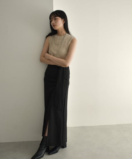 Gather Ribbon Skirt bo2000-59