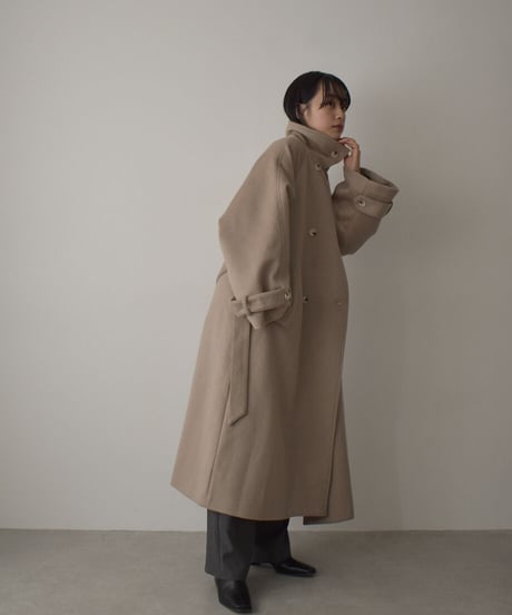 Wool Blend Trench Coat（Mocha beige）c1911-28