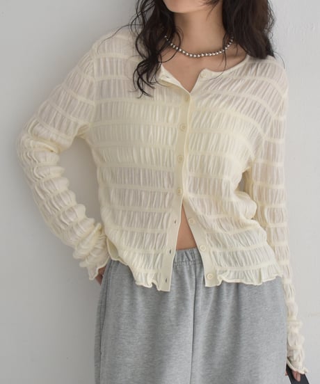 Shirring Knit Cardigan t1911-463