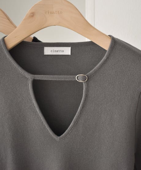 Buckle Code Vneck Knit Tops t1911-356