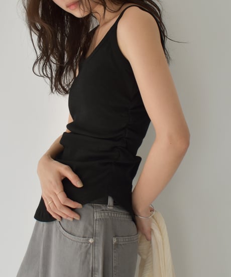 Side Gather Camisole Tops t1911-390