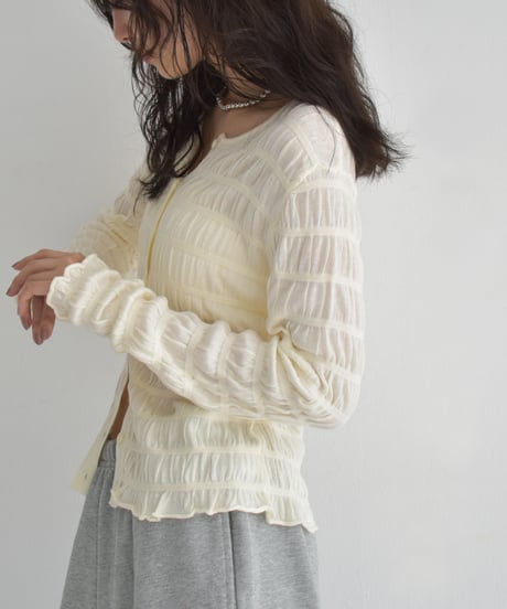 Shirring Knit Cardigan t1911-463