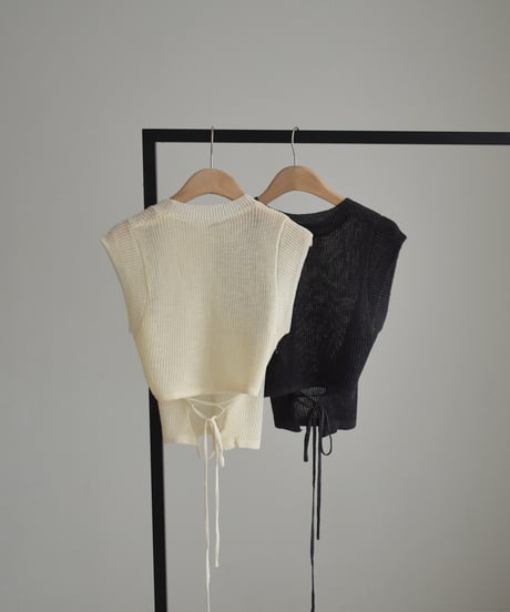 Back Ribbon Mesh Tops t1911-548