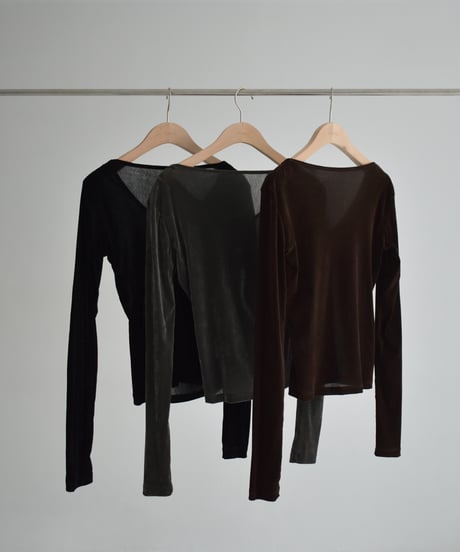 Sheer Velor Long Sleeve Tops t1911-472