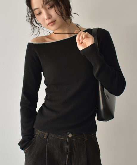 Bicolor One Shoulder Tops t1911-452