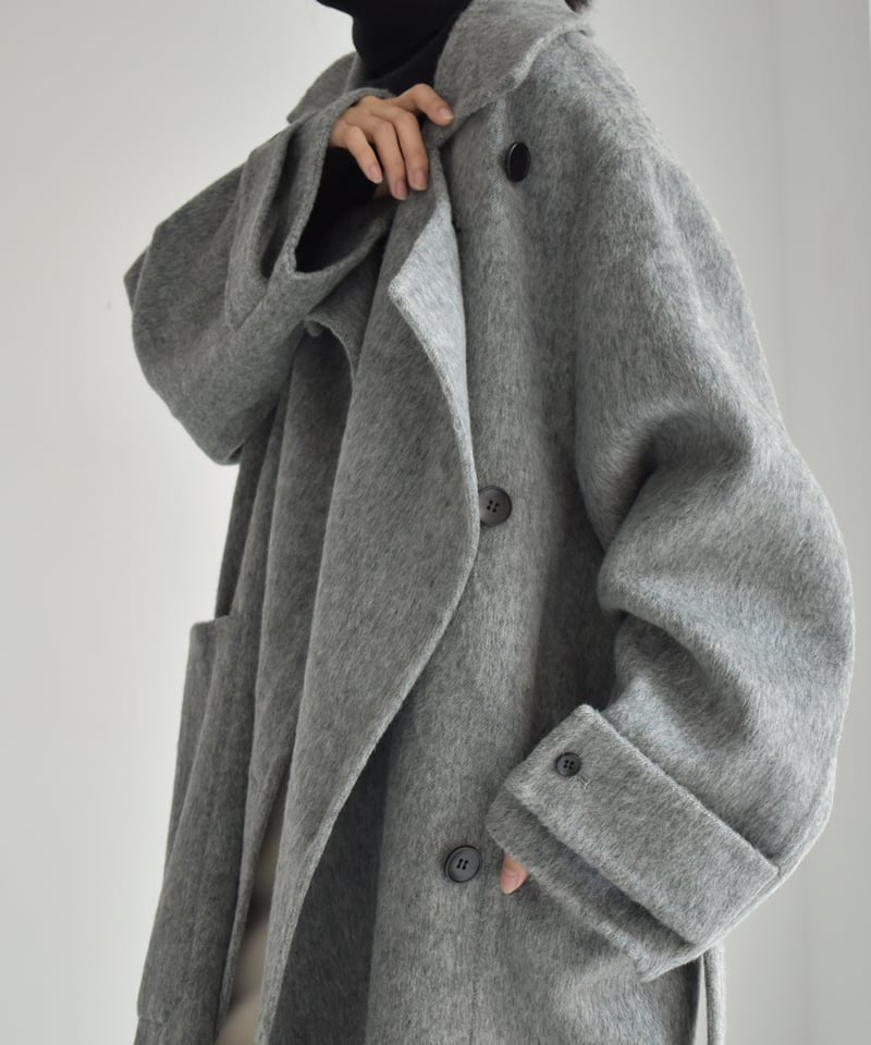 値下げ　shaggy wool soutien collar long coat shaggy wool soutien collar long coat cizatto】Shaggy Wool Over Coat