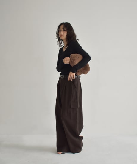 UNeck Rib Knit Tops t1911-437
