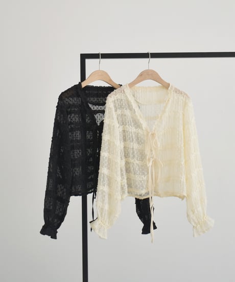 Dot Sheer Ribbon Cardigan t1911-520