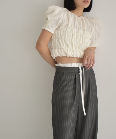 Double Waist Stripe Tuck Pants bo2000-116