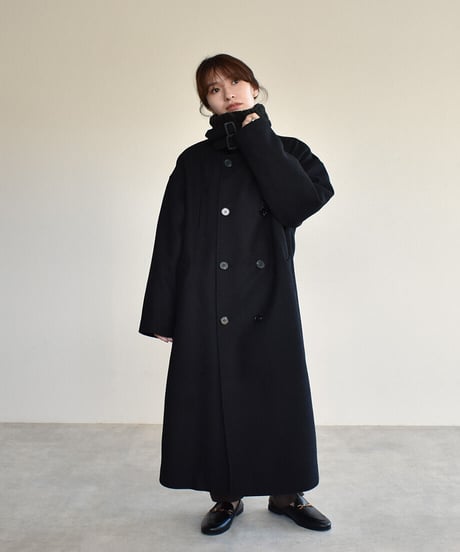 Boa Collar Wool Coat（Black）c1911-12